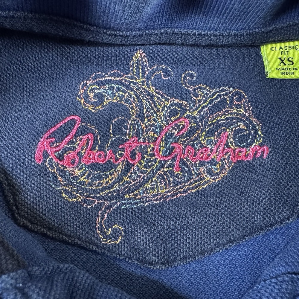 ROBERT GRAHAM Man's KOLTON Classic Fit Polo NEW Size X-Small Retail $98 - Picture 4 of 11